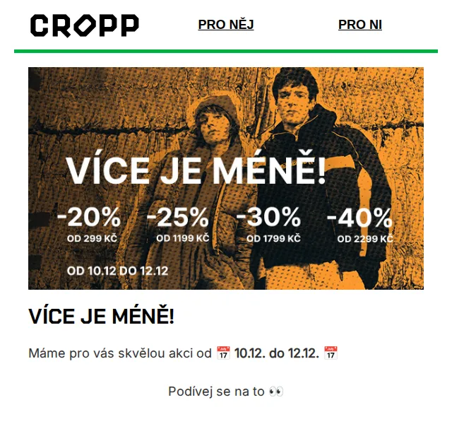 Cropp: sleva až 40 % na všechno – červenec 2026 | Nuslet.cz