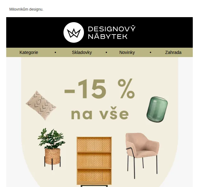 Designový Nábytek: 15% sleva na nábytek – červen 2026 | Nuslet.cz
