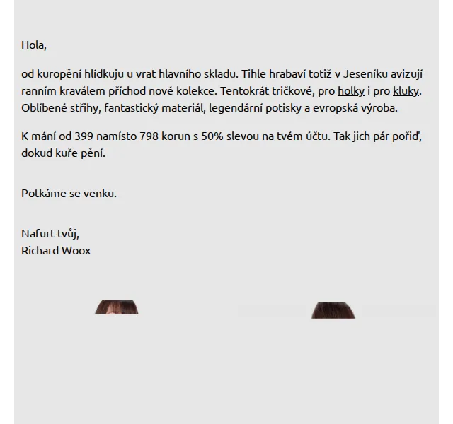 Richard Woox: Trička s 50% slevou – červen 2026 | Nuslet.cz