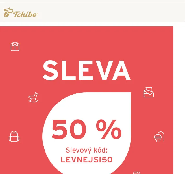 Tchibo: Sleva 50 % na druhý nejlevnější produkt – červen 2026 | Nuslet.cz
