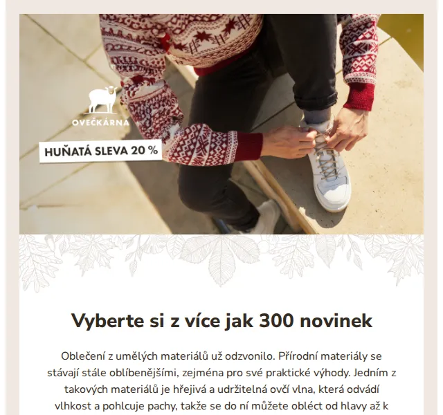 Ovečkárna: sleva 20 % na vlněné novinky – červen 2026 | Nuslet.cz