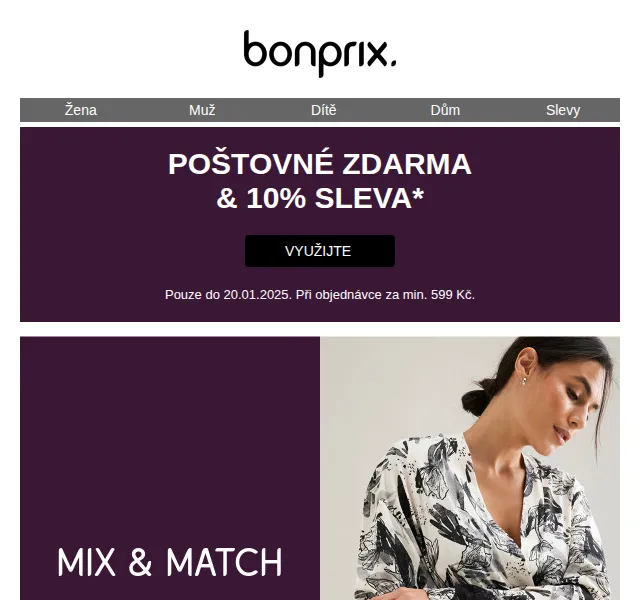 Bonprix: 10% sleva a poštovné zdarma – čecen 2026 | Nuslet.cz