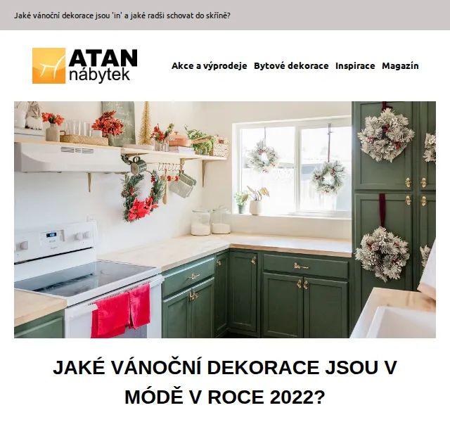 ATAN nábytek: Vánoční dekorace 2022 trendy – červen 2026 | Nuslet.cz
