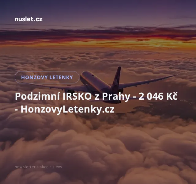 Honzovy letenky: Irsko z Prahy od 2 046 Kč