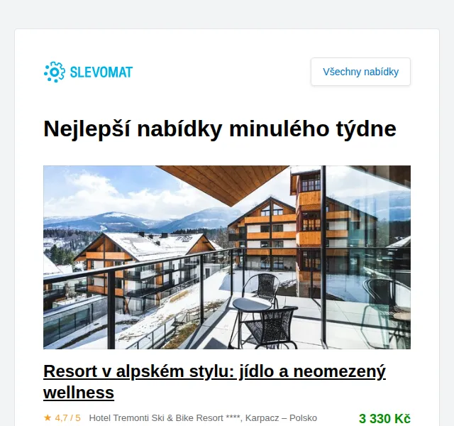 Slevomat: Resort v alpském stylu v Polských Krkonoších – červen 2026 | Nuslet.cz