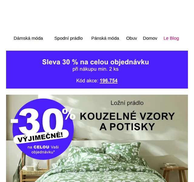 Blancheporte: -30 % na povlečení – červenec 2026 | Nuslet.cz
