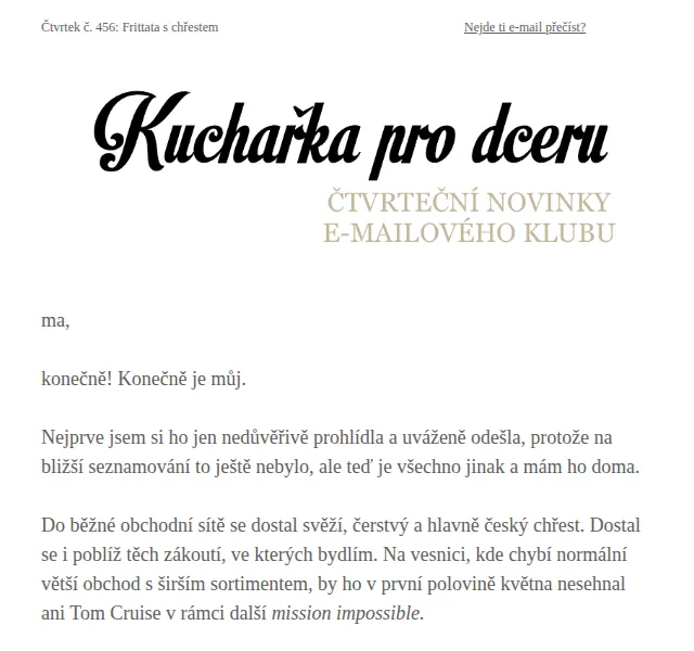 Florentýna - Kuchařka pro dceru: Frittata s chřestem – červen 2026 | Nuslet.cz