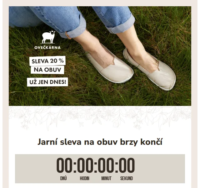 Ovečkárna: 20% sleva na jarní obuv – červen 2026 | Nuslet.cz