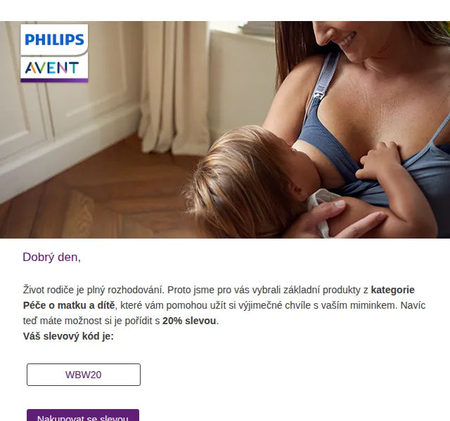 Philips: 20% sleva na péči o matku a dítě – červen 2026 | Nuslet.cz