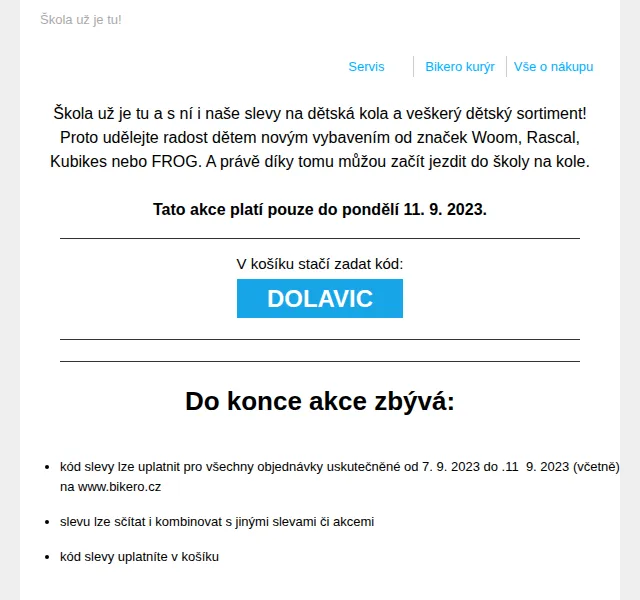 czbikero: Sleva 10 % na dětská kola a vybavení – červen 2026 | Nuslet.cz