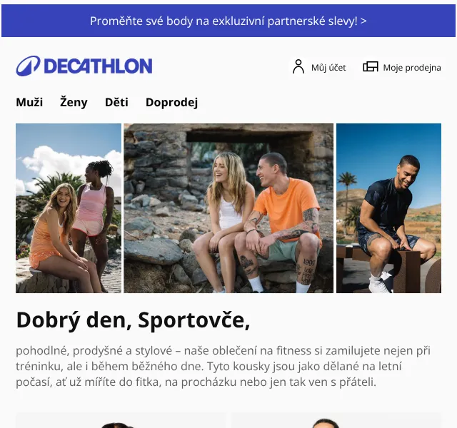 Decathlon: Letní kolekce oblečení a kraťasů od 119 Kč | Červen 2026