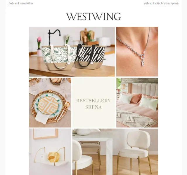 Westwing: Bestsellery z 8 kategorií – červen 2026 | Nuslet.cz