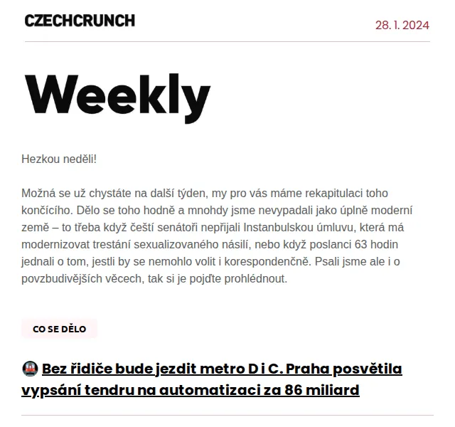 CzechCrunch: Přehled nejčtenějších článků a startupů – červenec 2026 | Nuslet.cz