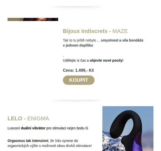 intimity.cz: LELO, Bijoux Indiscrets a Satisfyer – červen 2026 | Nuslet.cz