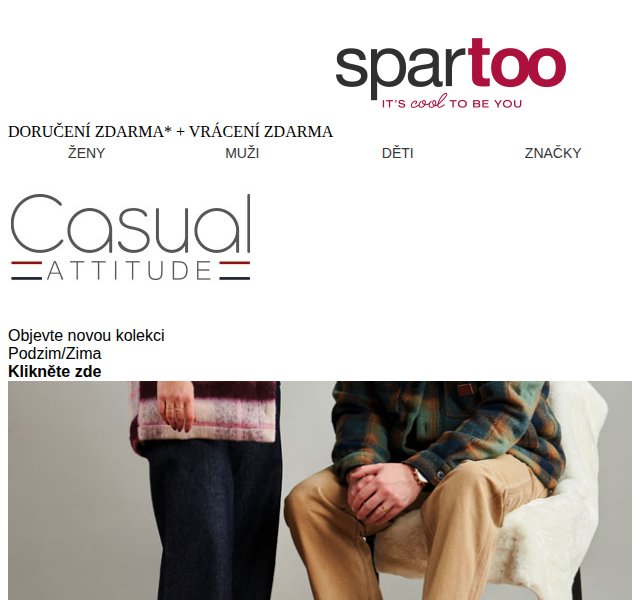 Spartoo.cz: Nová kolekce Casual Attitude – březen 2026