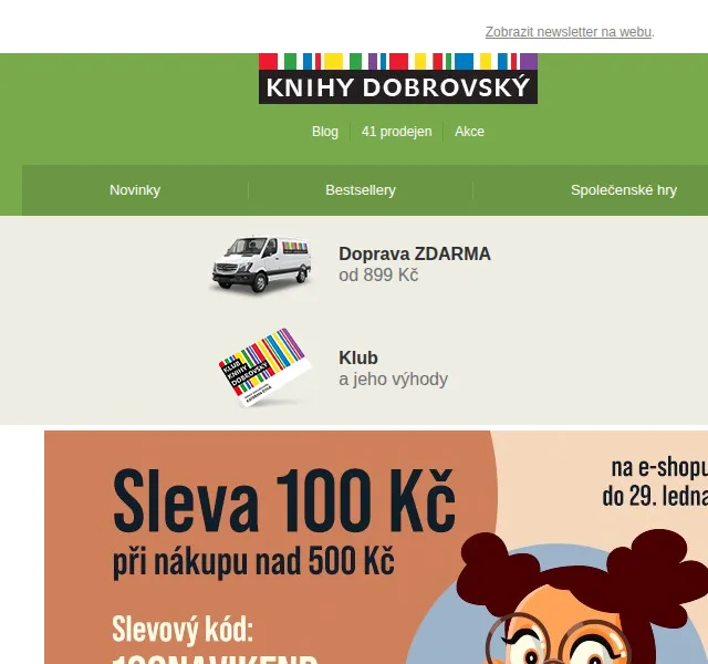 KnihyDobrovsky.cz: Sleva 100 Kč na nákup nad 500 Kč – červen 2026 | Nuslet.cz