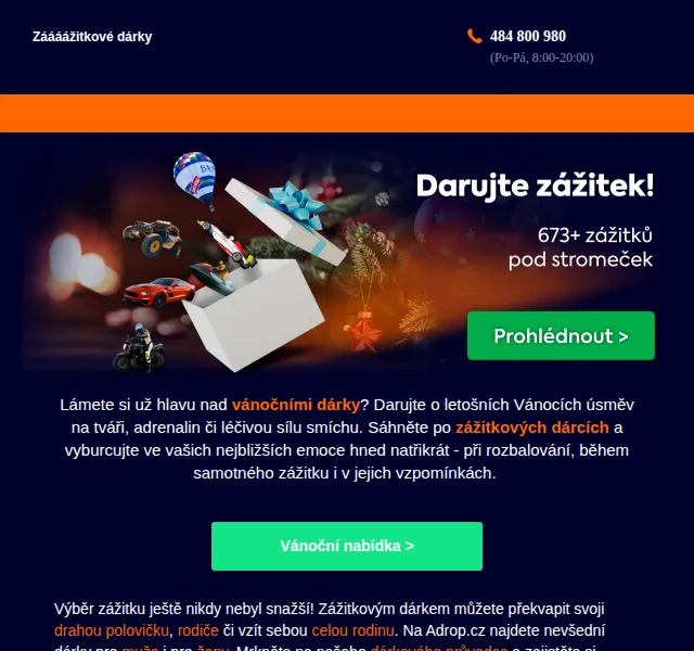 Adrop: Zážitkové dárky k Vánocům – červenec 2026 | Nuslet.cz