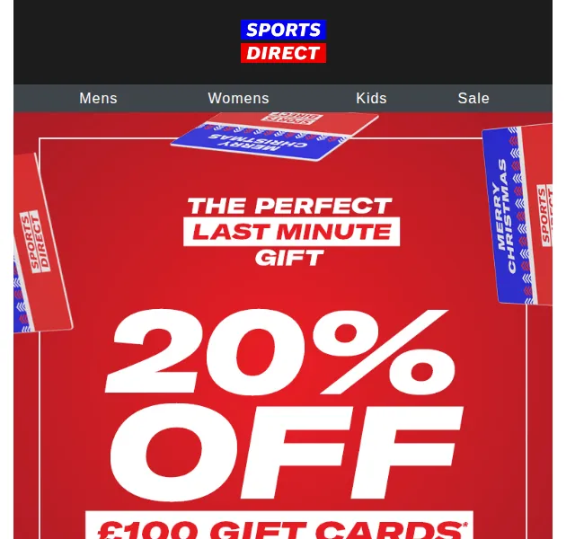Sportsdirect: 20% sleva na dárkovou kartu £100 – červen 2026 | Nuslet.cz