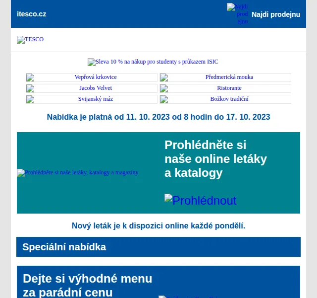 Tesco: Sleva 10% pro studenty s ISIC – červenec 2026 | Nuslet.cz