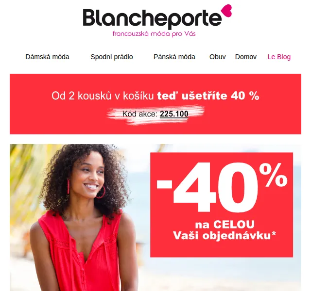 Blancheporte: Letní sleva 40 % na módu – červenec 2026 | Nuslet.cz