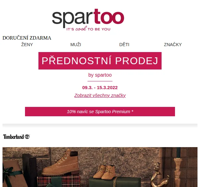 Spartoo: Slevy až -50 % na Chicco a Timberland – březen 2026 | Nuslet.cz