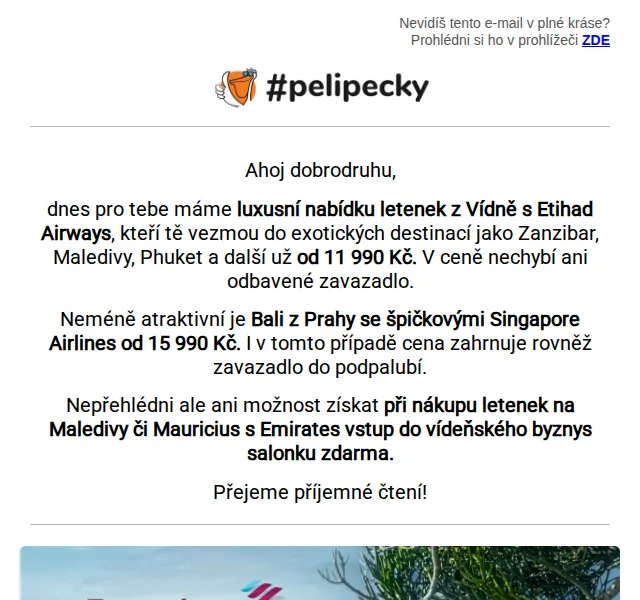 Tereza z Pelipecky.cz: Etihad Airways od 11 990 Kč – červenec 2026 | Nuslet.cz