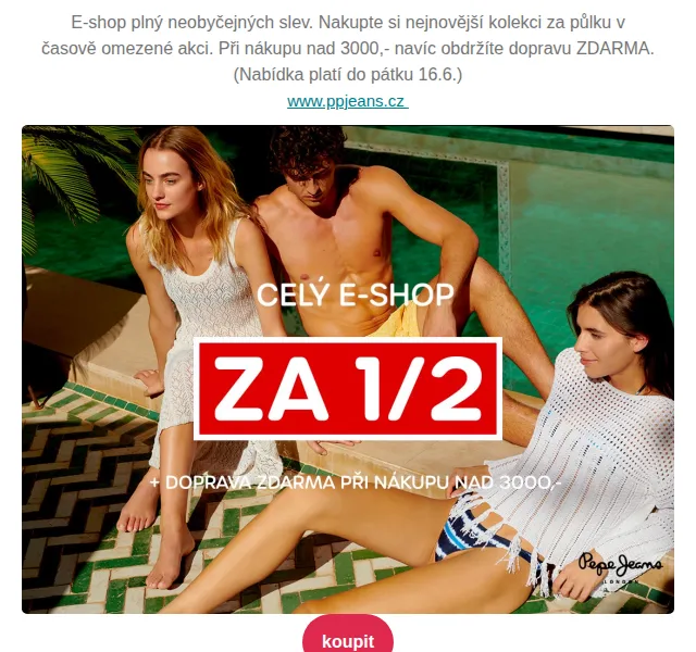 Pepe Jeans - Custom_Design - Palladium: Celý e-shop za 1/2 – červen 2026 | Nuslet.cz