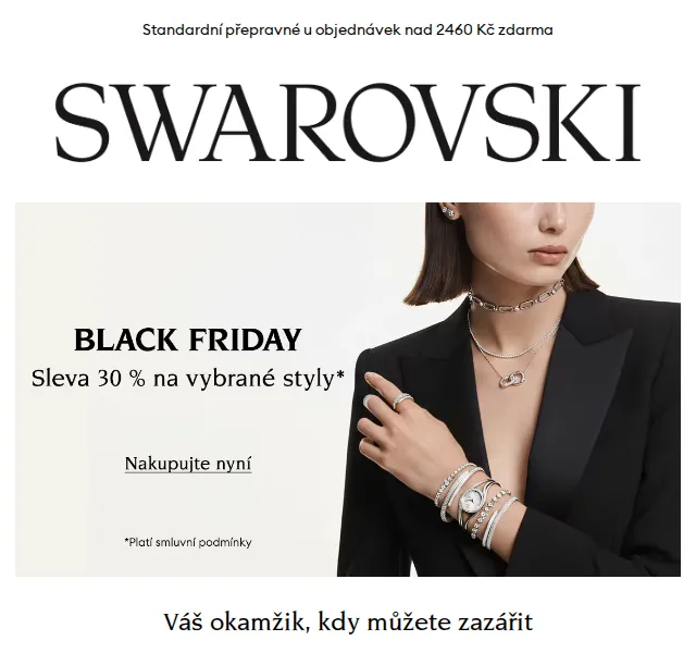 Swarovski: Black Friday sleva 30% – červen 2026 | Nuslet.cz