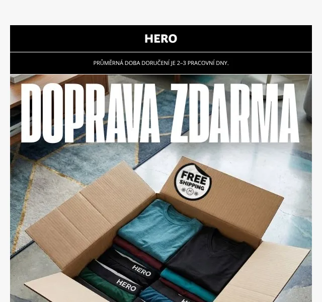 HERO: Poštovné zdarma – slevový kód FREETODAY