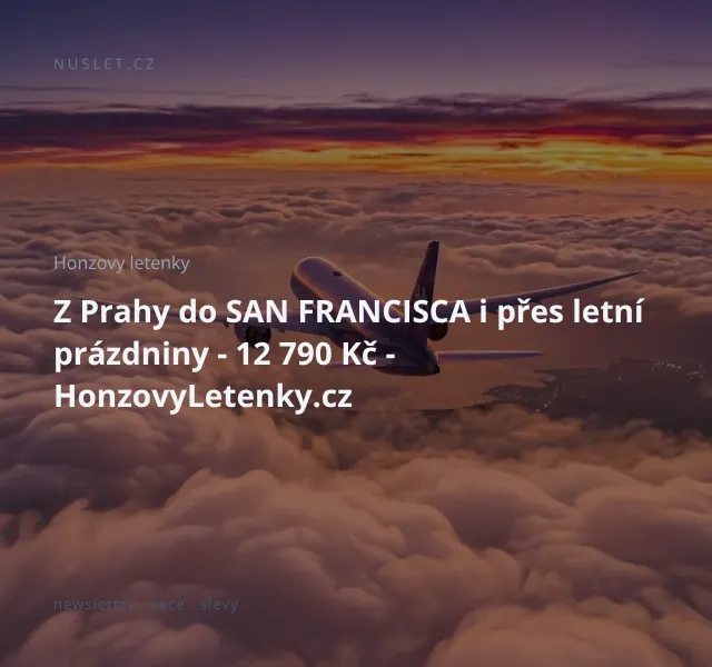 Honzovy letenky: Praha – San Francisco 12 790 Kč | Květen 2026
