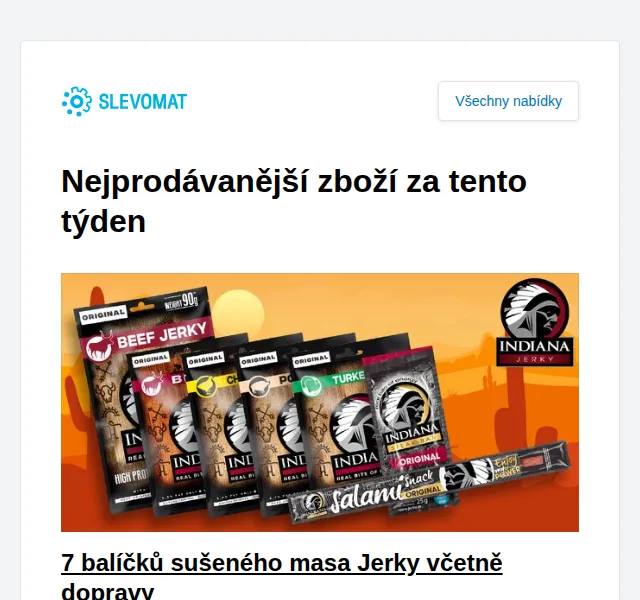 Slevomat: 7 balíčků sušeného masa Jerky za 399 Kč – červen 2026 | Nuslet.cz