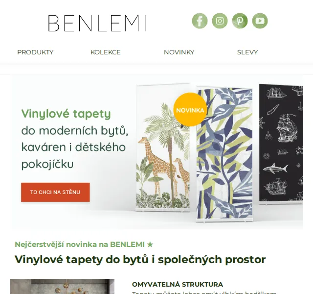 Benlemi: Vinylové tapety – sleva 5 % – červenec 2026 | Nuslet.cz