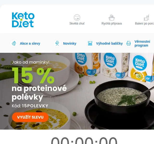 KetoDiet: 15% sleva na proteinové polévky – červen 2026 | Nuslet.cz