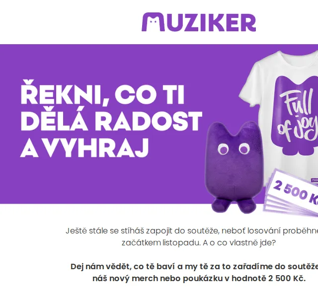 Muziker: Soutěž o merch a poukázky – červen 2026 | Nuslet.cz