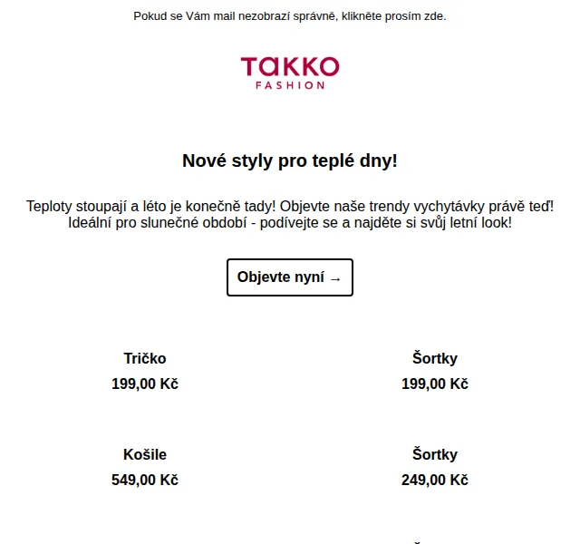 Takko Fashion: letní kolekce trička a šortky – červen 2026 | Nuslet.cz