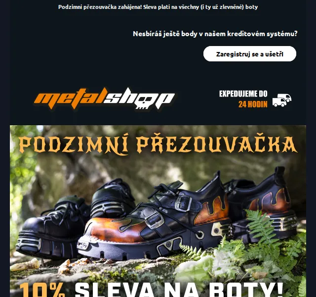 METALSHOP: 10% SLEVA na boty – červenec 2026 | Nuslet.cz