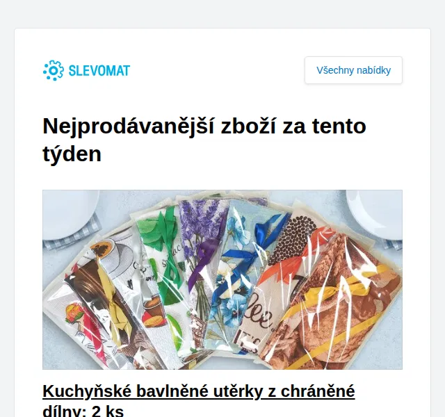 Slevomat: Kuchyňské utěrky z chráněné dílny 2 ks – červen 2026 | Nuslet.cz