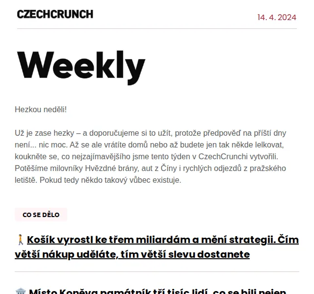 CzechCrunch: Přehled článků a akcí – červen 2026 | Nuslet.cz