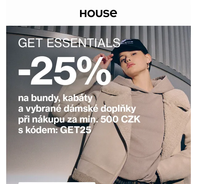 HOUSE: 25% sleva na bundy, kabáty a doplňky – červenec 2026 | Nuslet.cz