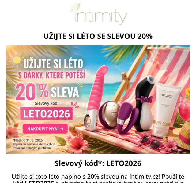 Intimity.cz: erotické hračky a prádlo – sleva 20 % kód