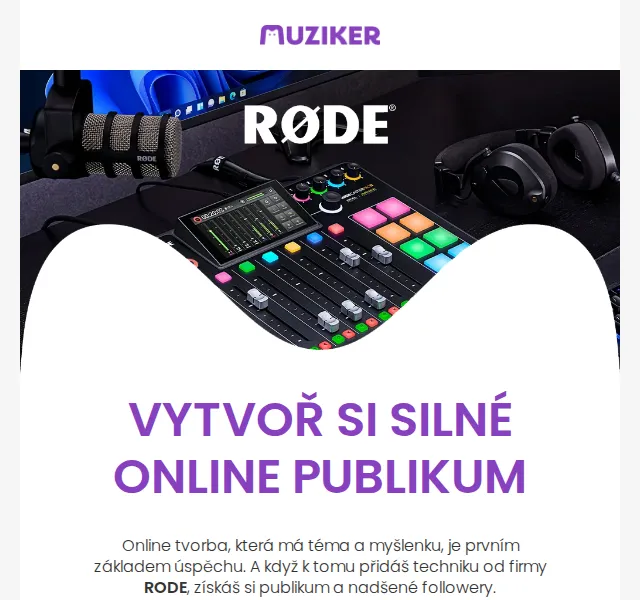 Muziker: Technika RODE pro tvůrce obsahu – červenec 2026 | Nuslet.cz
