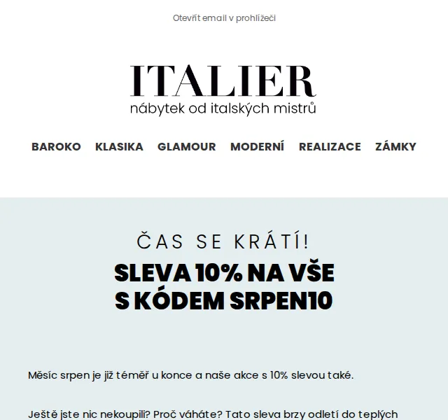 Italier.cz: Sleva 10 % na vše – srpen 2026 | Nuslet.cz