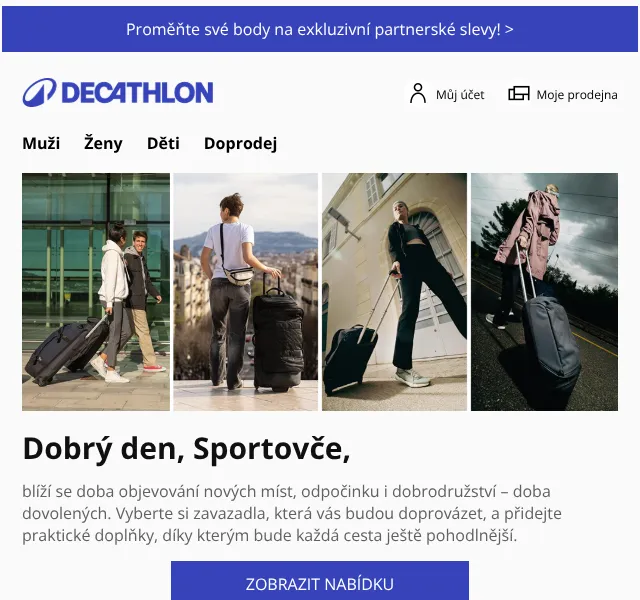 DECATHLON: Zavazadla a kufry – sleva až 44 % – červen 2026