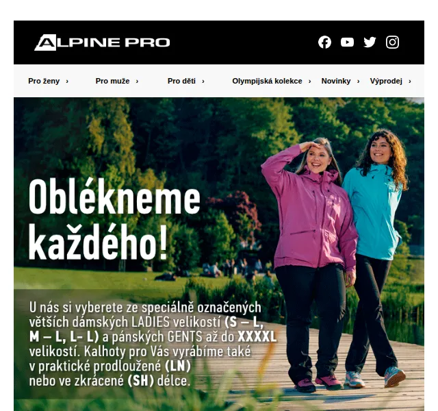 ALPINE PRO: Velikosti až XXXXL – červen 2026 | Nuslet.cz