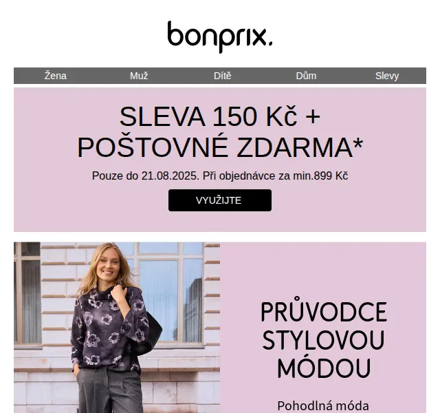 bonprix: SLEVA 150 Kč + poštovné zdarma – červen 2026 | Nuslet.cz