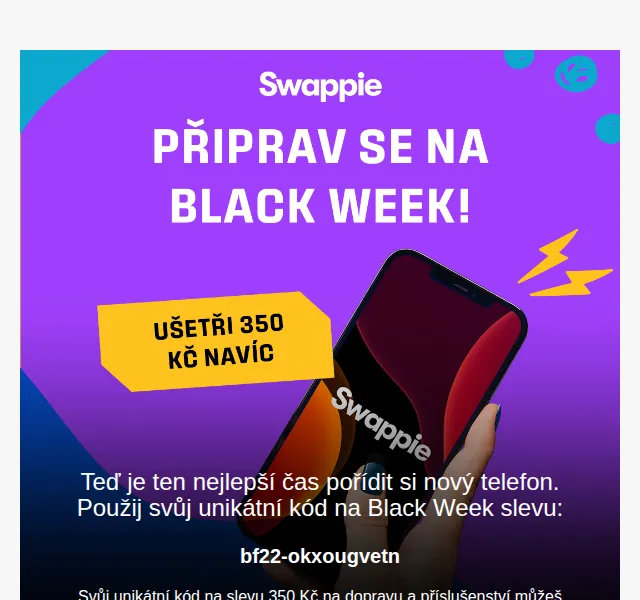 Swappie: Black Week sleva 350 Kč – červen 2026 | Nuslet.cz
