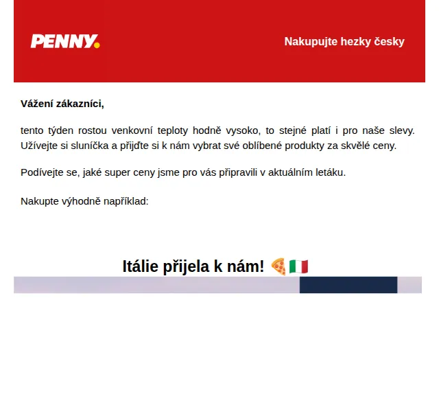 Penny: Italské speciality a sleva 60 % na meloun – červenec 2026 | Nuslet.cz