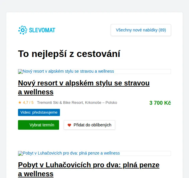 Slevomat: Pobyt v Luhačovicích pro dva – červen 2026 | Nuslet.cz