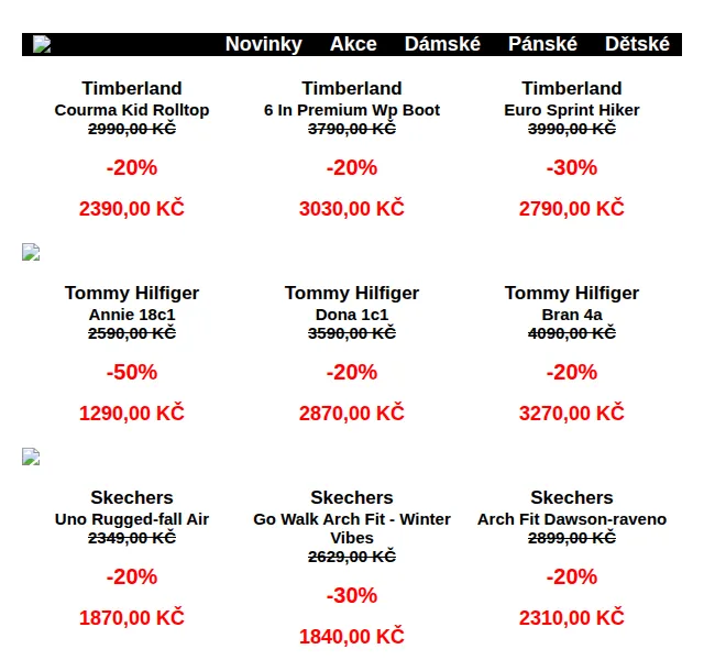 Office Shoes: Timberland, Tommy Hilfiger, Skechers – BLACK FRIDAY slevy až 50 % | červen 2026 | Nuslet.cz