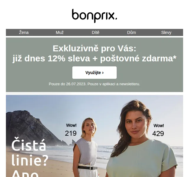 bonprix: 12% sleva + poštovné zdarma – červenec 2026 | Nuslet.cz